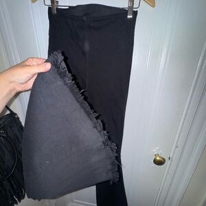 NWOT/Vintage - Mumu Blue / Show Me Your Mumu Black Fringe Flare Denim